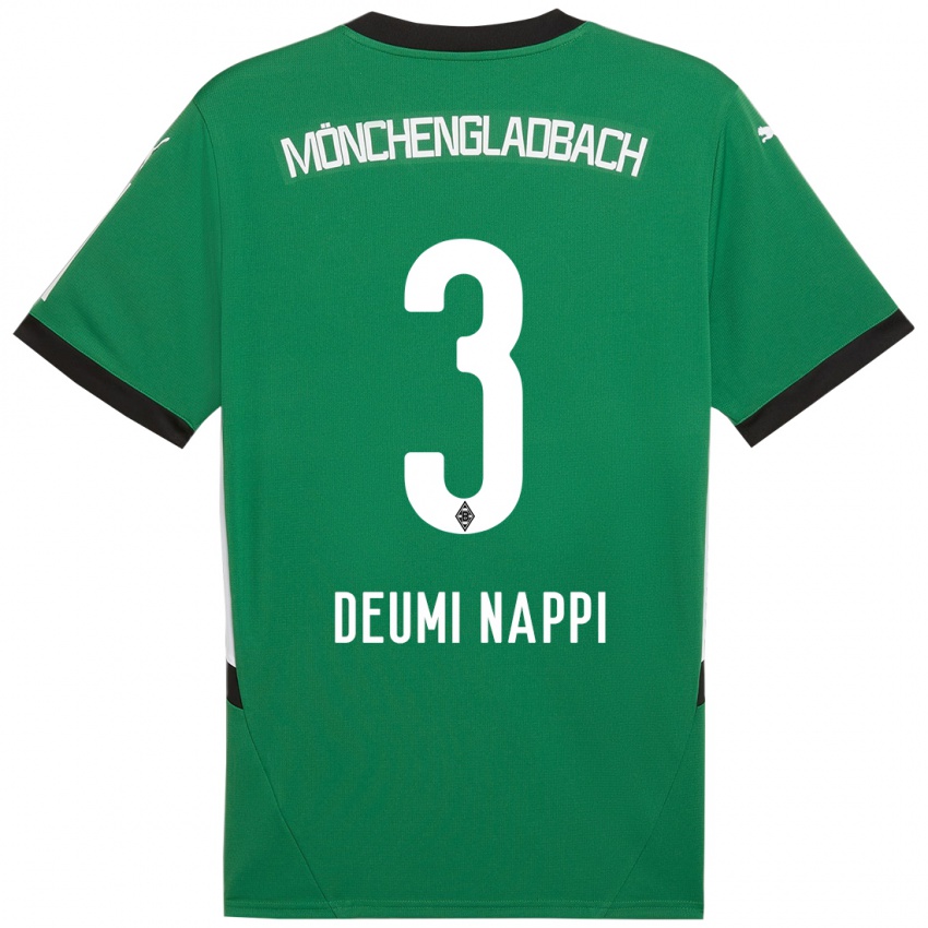 Hombre Camiseta Dimitrie Deumi Nappi #3 Verde Blanco 2ª Equipación 2024/25 La Camisa Argentina