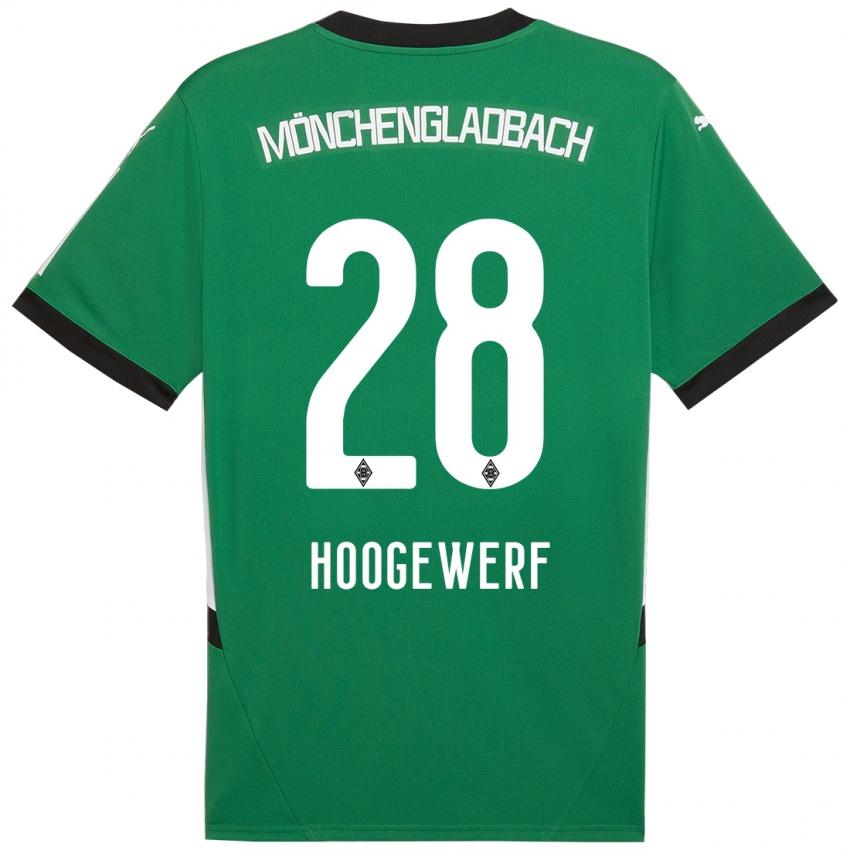 Hombre Camiseta Dillon Hoogewerf #28 Verde Blanco 2ª Equipación 2024/25 La Camisa Argentina