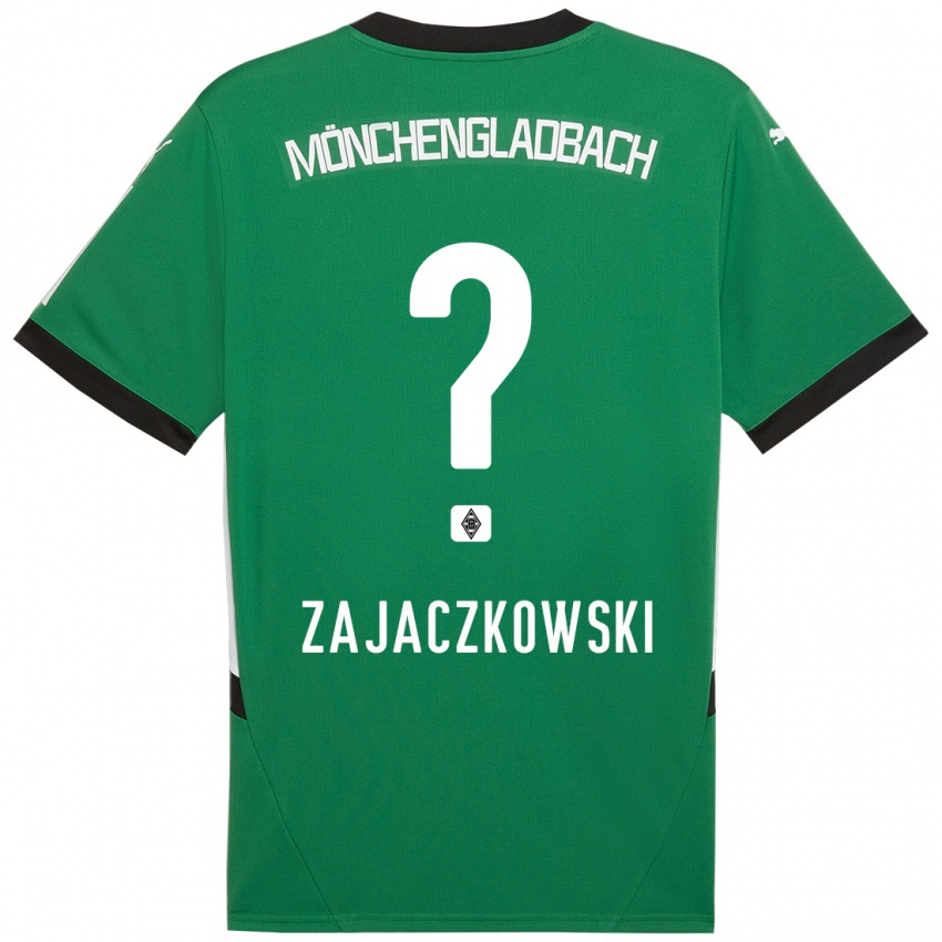 Hombre Camiseta Vincent Zajaczkowski #0 Verde Blanco 2ª Equipación 2024/25 La Camisa Argentina