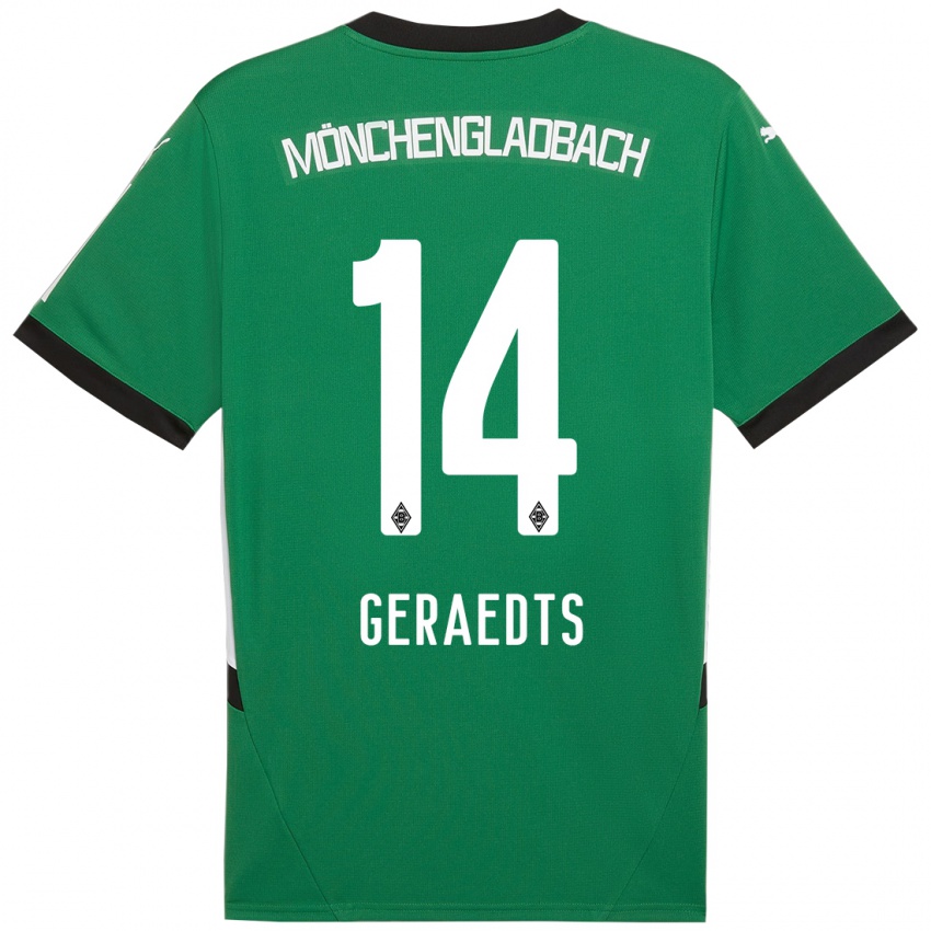 Hombre Camiseta Kelsey Geraedts #14 Verde Blanco 2ª Equipación 2024/25 La Camisa Argentina