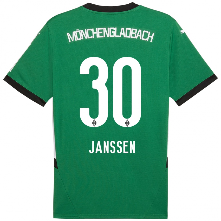 Hombre Camiseta Annalena Janssen #30 Verde Blanco 2ª Equipación 2024/25 La Camisa Argentina