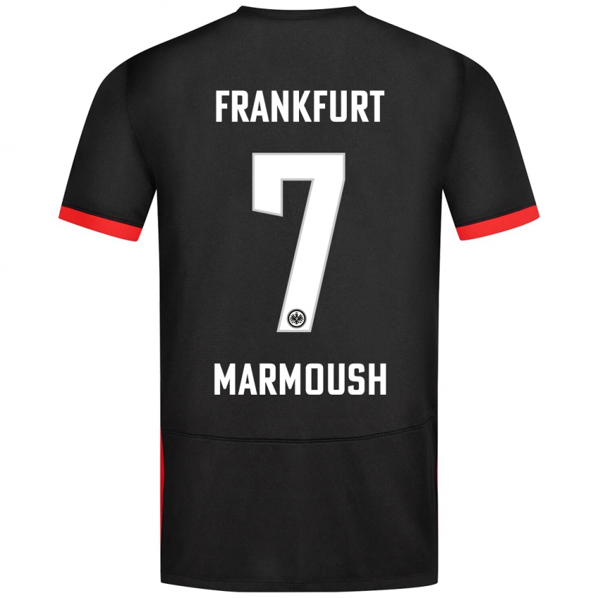 Hombre Camiseta Omar Marmoush #7 Negro 2ª Equipación 2024/25 La Camisa Argentina