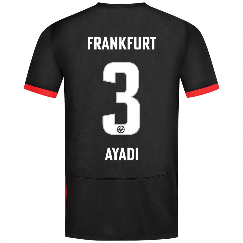 Hombre Camiseta Akram Ayadi #3 Negro 2ª Equipación 2024/25 La Camisa Argentina