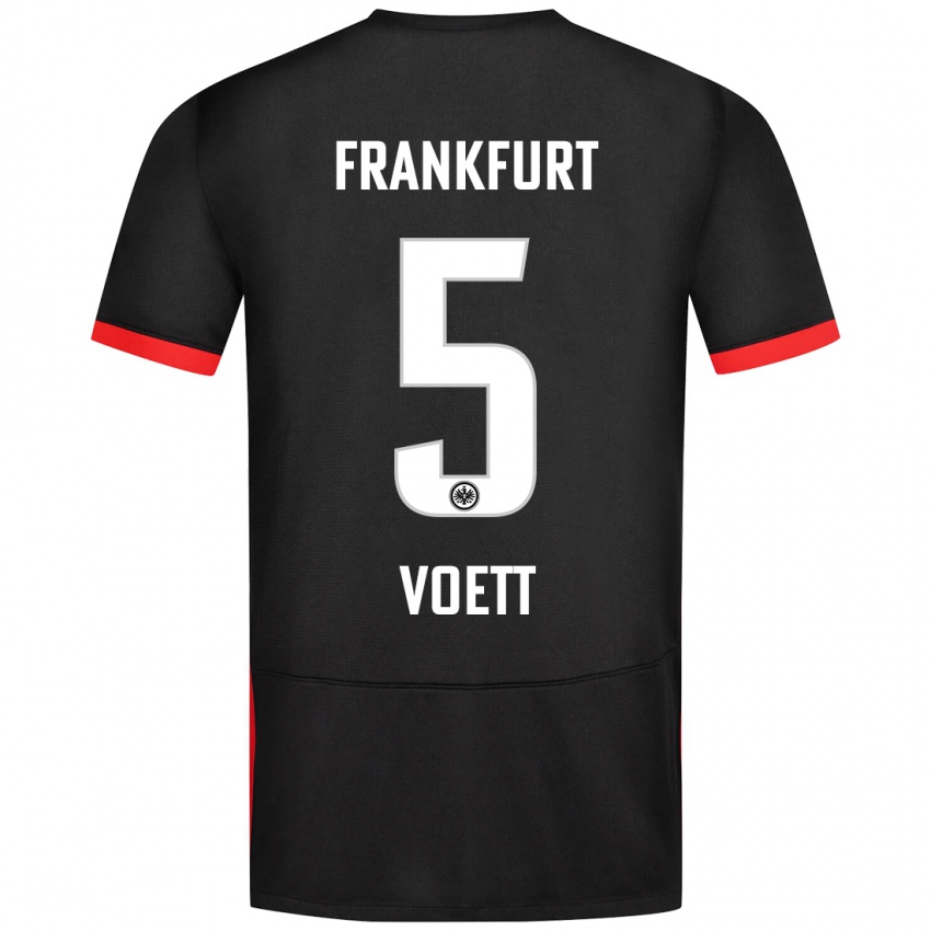 Hombre Camiseta Johannes Voett #5 Negro 2ª Equipación 2024/25 La Camisa Argentina