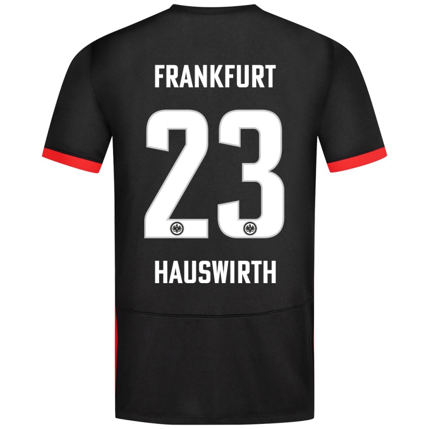 Hombre Camiseta Max Hauswirth #23 Negro 2ª Equipación 2024/25 La Camisa Argentina