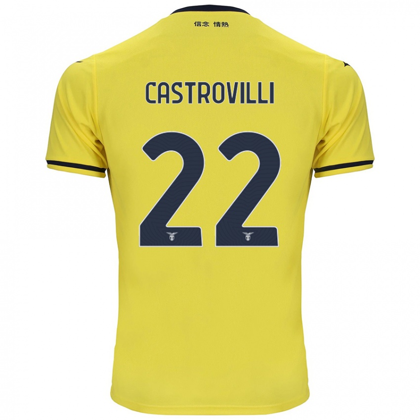 Hombre Camiseta Gaetano Castrovilli #22 Amarillo 2ª Equipación 2024/25 La Camisa Argentina