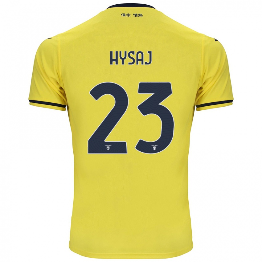 Hombre Camiseta Elseid Hysaj #23 Amarillo 2ª Equipación 2024/25 La Camisa Argentina