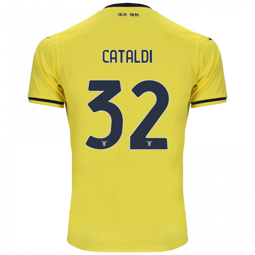 Hombre Camiseta Danilo Cataldi #32 Amarillo 2ª Equipación 2024/25 La Camisa Argentina