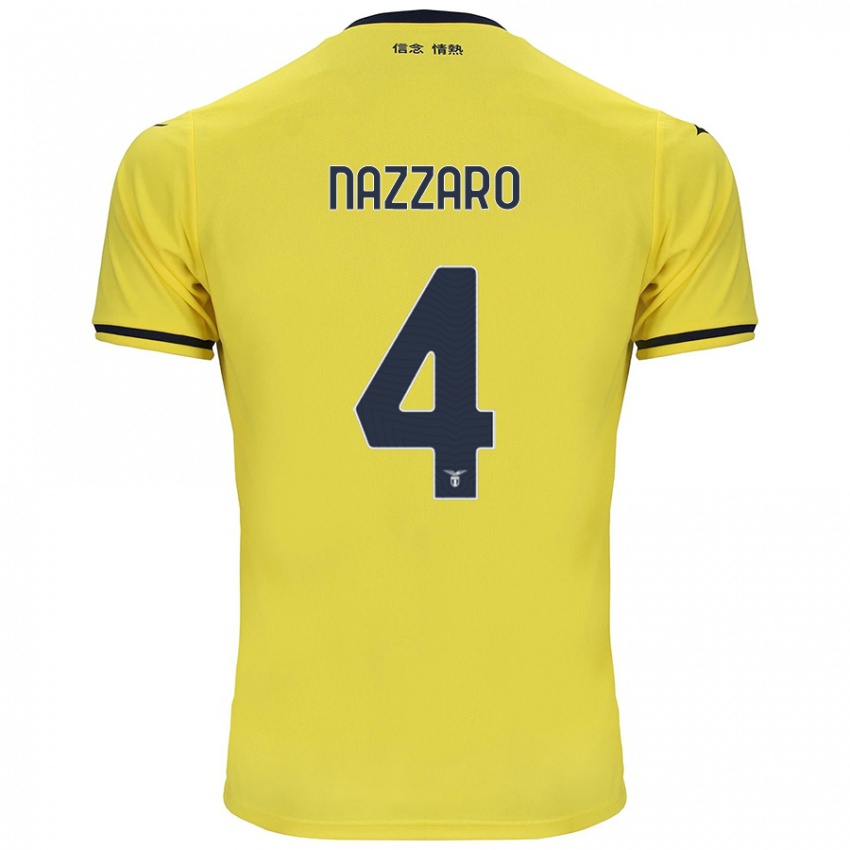 Hombre Camiseta Marco Nazzaro #4 Amarillo 2ª Equipación 2024/25 La Camisa Argentina