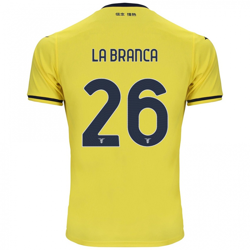 Hombre Camiseta Ruggero La Branca #26 Amarillo 2ª Equipación 2024/25 La Camisa Argentina