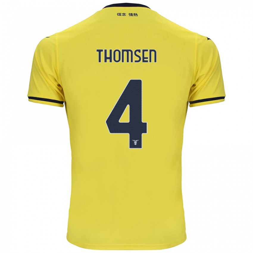 Hombre Camiseta Maria Møller Thomsen #4 Amarillo 2ª Equipación 2024/25 La Camisa Argentina