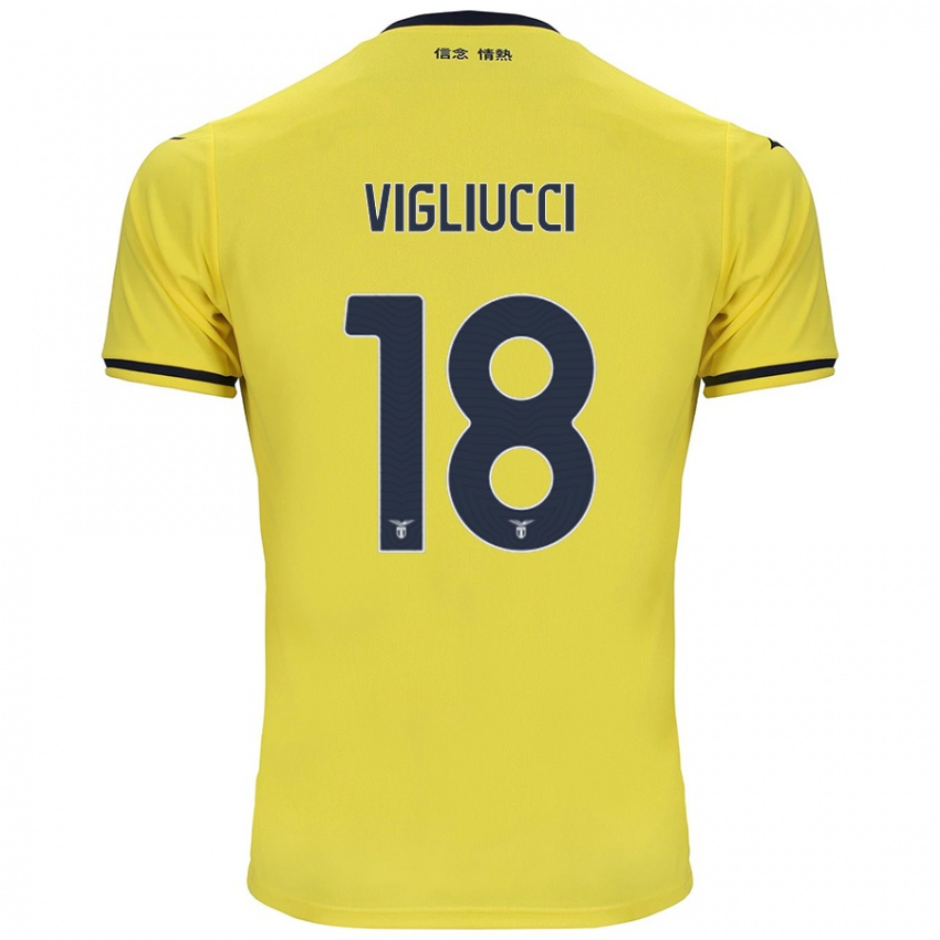 Hombre Camiseta Chiara Vigliucci #18 Amarillo 2ª Equipación 2024/25 La Camisa Argentina