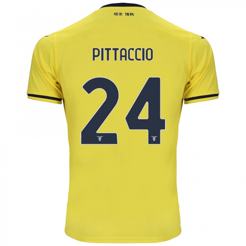 Hombre Camiseta Francesca Pittaccio #24 Amarillo 2ª Equipación 2024/25 La Camisa Argentina