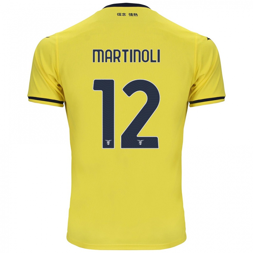 Hombre Camiseta Elettra Martinoli #12 Amarillo 2ª Equipación 2024/25 La Camisa Argentina