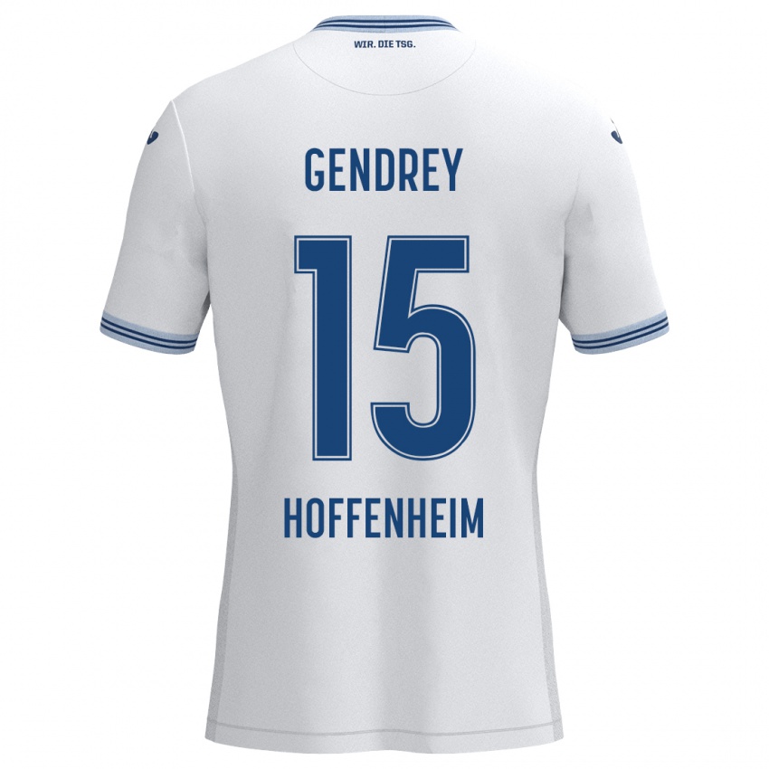 Hombre Camiseta Valentin Gendrey #15 Blanco Negro 2ª Equipación 2024/25 La Camisa Argentina