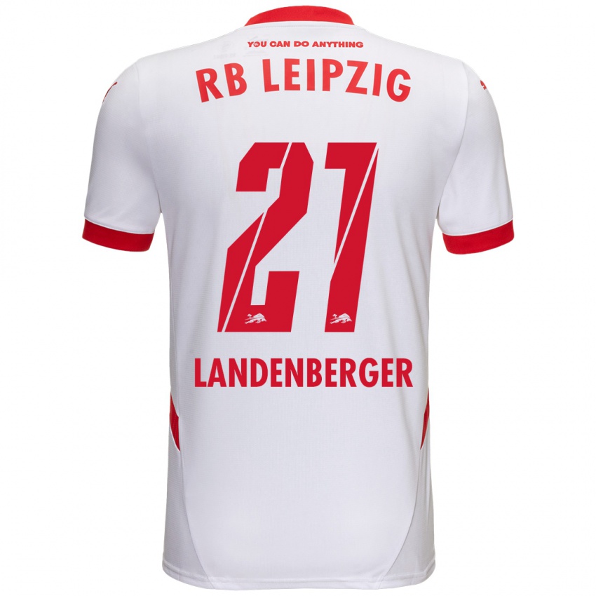 Mujer Camiseta Julia Landenberger #21 Blanco Rojo 1ª Equipación 2024/25 La Camisa Argentina