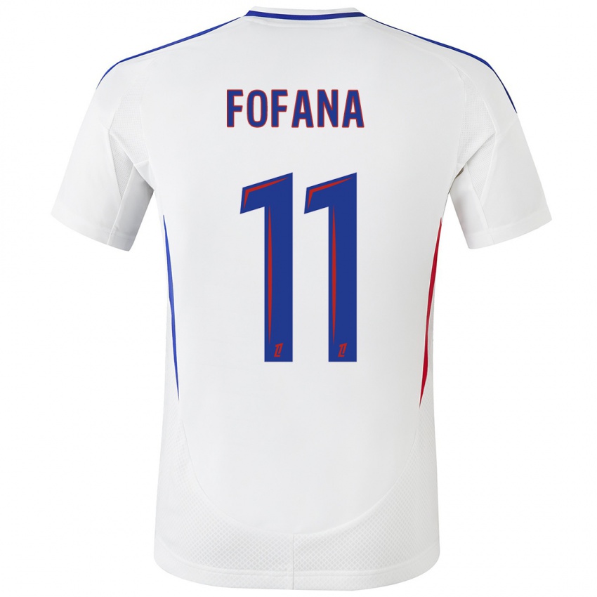 Mujer Camiseta Malick Fofana #11 Blanco Azul 1ª Equipación 2024/25 La Camisa Argentina