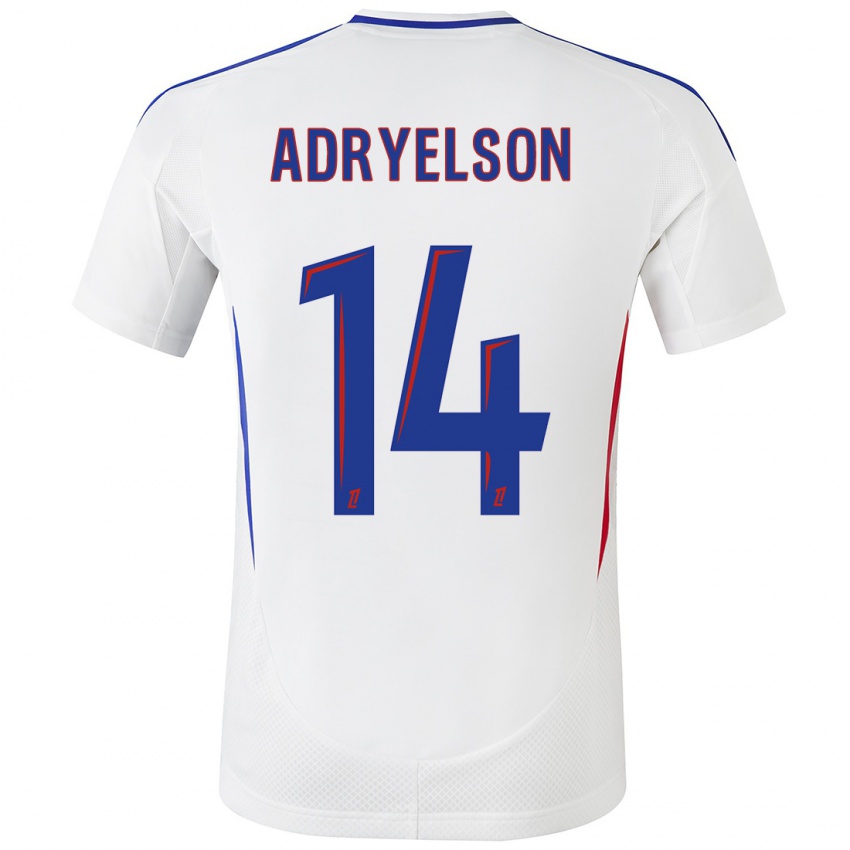 Mujer Camiseta Adryelson #14 Blanco Azul 1ª Equipación 2024/25 La Camisa Argentina