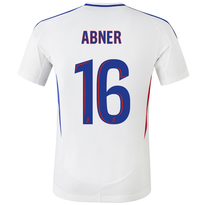 Mujer Camiseta Abner #16 Blanco Azul 1ª Equipación 2024/25 La Camisa Argentina