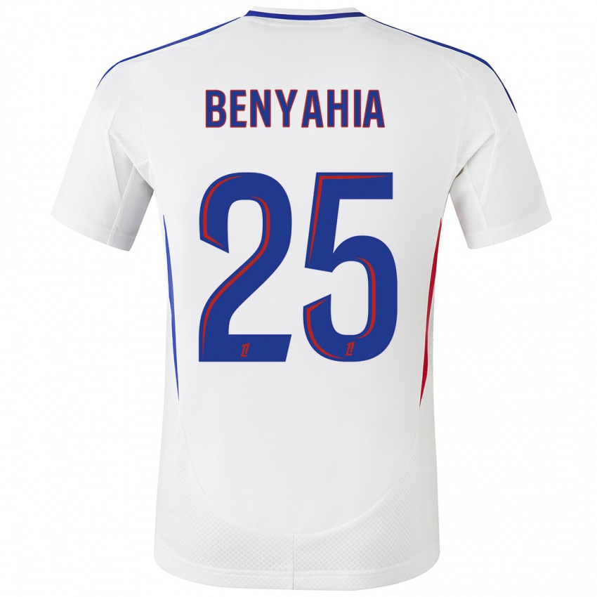 Mujer Camiseta Ines Benyahia #25 Blanco Azul 1ª Equipación 2024/25 La Camisa Argentina