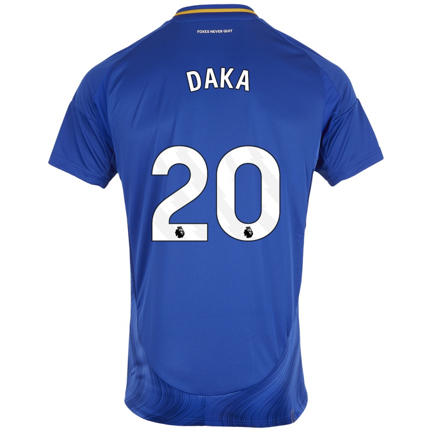 Mujer Camiseta Patson Daka #20 Azul Blanco 1ª Equipación 2024/25 La Camisa Argentina