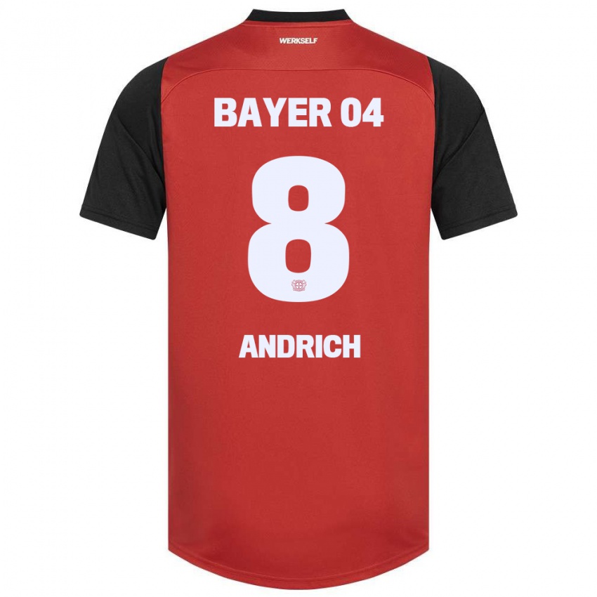 Mujer Camiseta Robert Andrich #8 Rojo Negro 1ª Equipación 2024/25 La Camisa Argentina