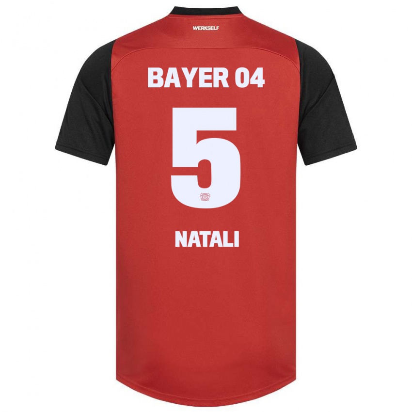 Mujer Camiseta Andrea Natali #5 Rojo Negro 1ª Equipación 2024/25 La Camisa Argentina