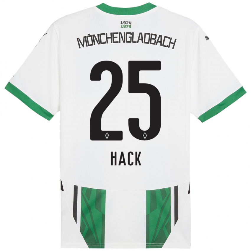 Mujer Camiseta Robin Hack #25 Blanco Verde 1ª Equipación 2024/25 La Camisa Argentina