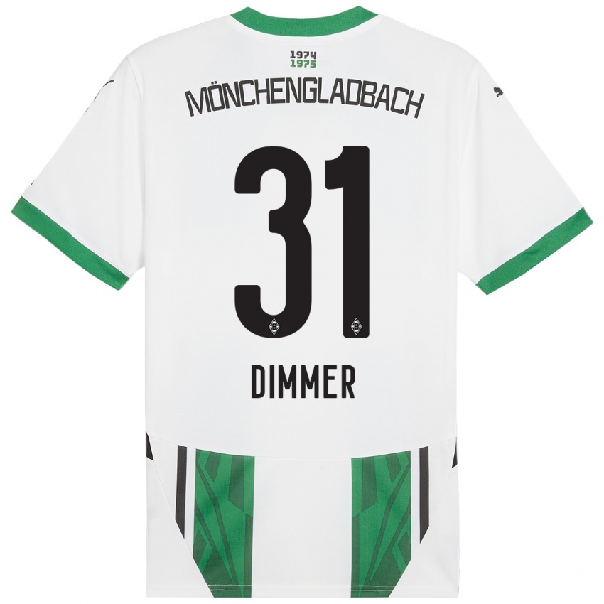 Mujer Camiseta Florian Dimmer #31 Blanco Verde 1ª Equipación 2024/25 La Camisa Argentina