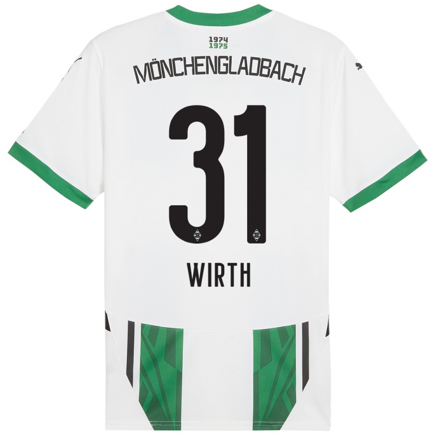 Mujer Camiseta Linus Wirth #31 Blanco Verde 1ª Equipación 2024/25 La Camisa Argentina