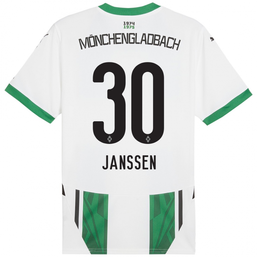 Mujer Camiseta Annalena Janssen #30 Blanco Verde 1ª Equipación 2024/25 La Camisa Argentina