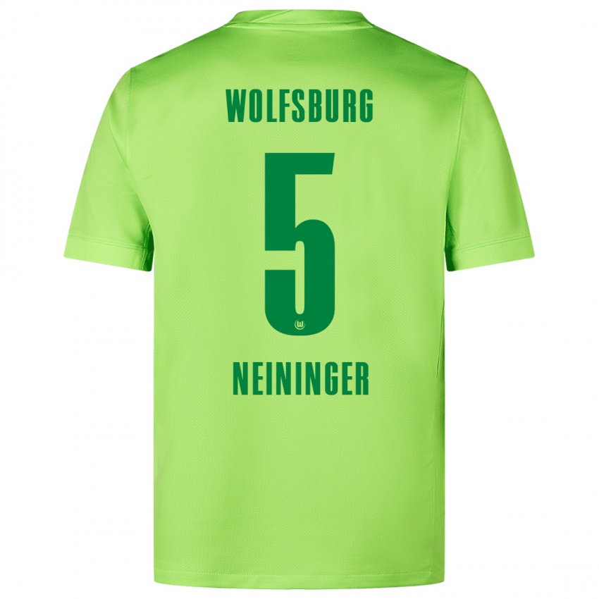 Mujer Camiseta Tim Neininger #5 Verde Fluorescente 1ª Equipación 2024/25 La Camisa Argentina