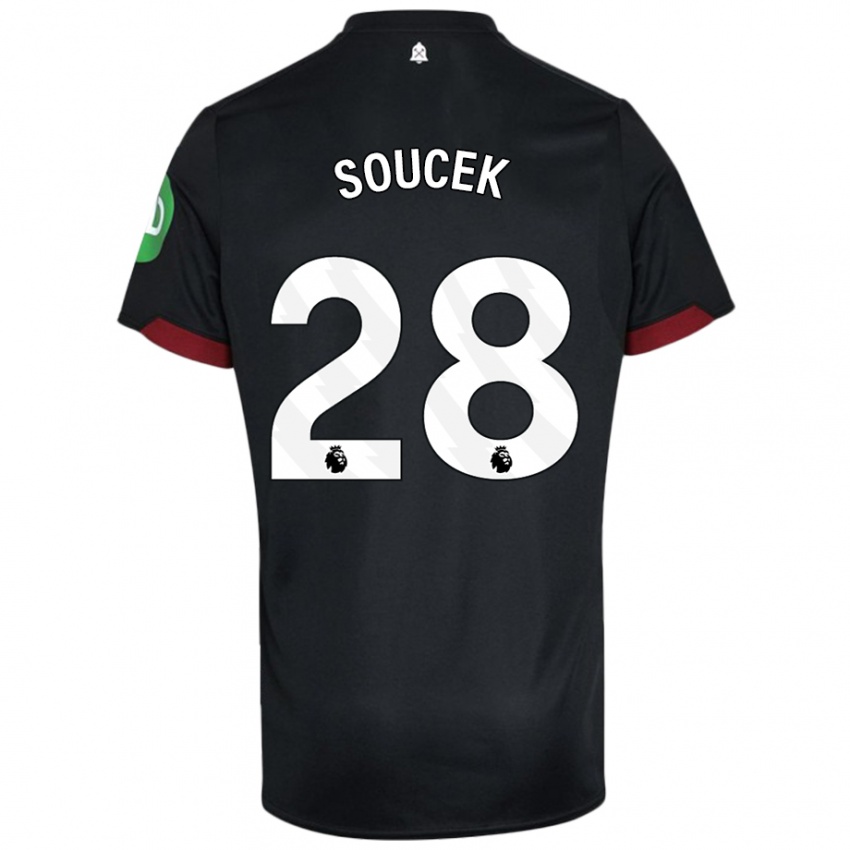 Mujer Camiseta Tomas Soucek #28 Negro Blanco 2ª Equipación 2024/25 La Camisa Argentina