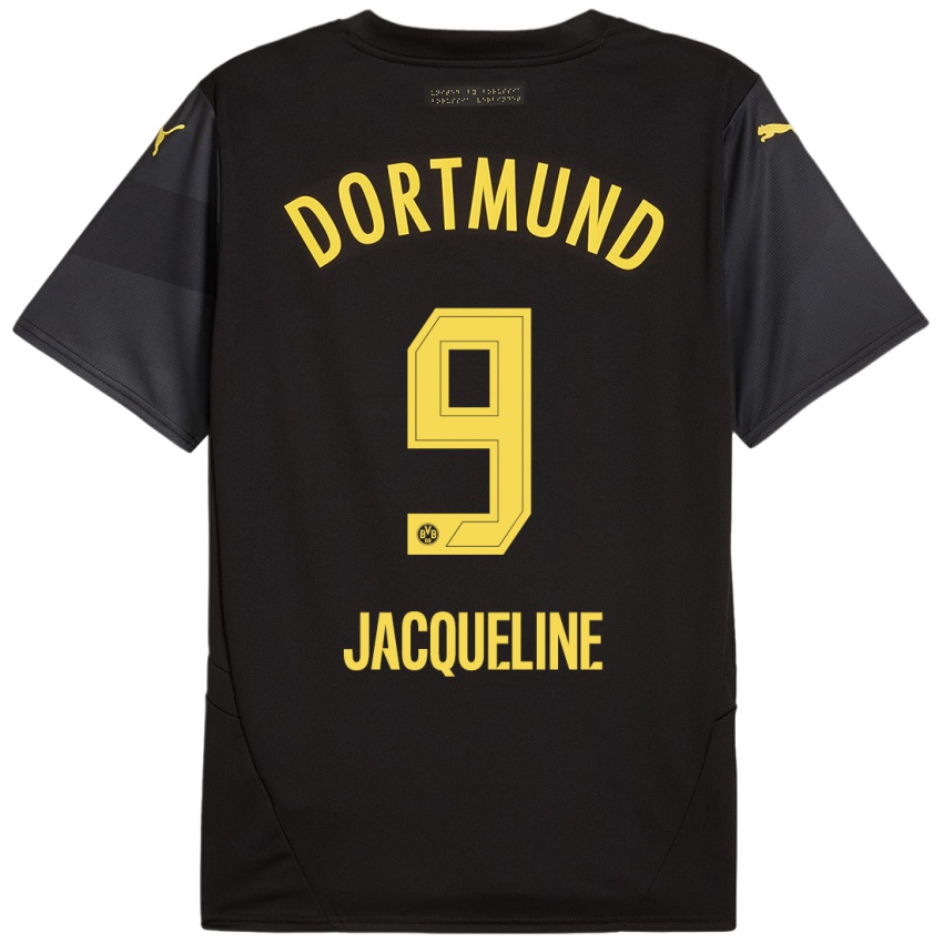 Mujer Camiseta Moreno Jacqueline #9 Negro Amarillo 2ª Equipación 2024/25 La Camisa Argentina