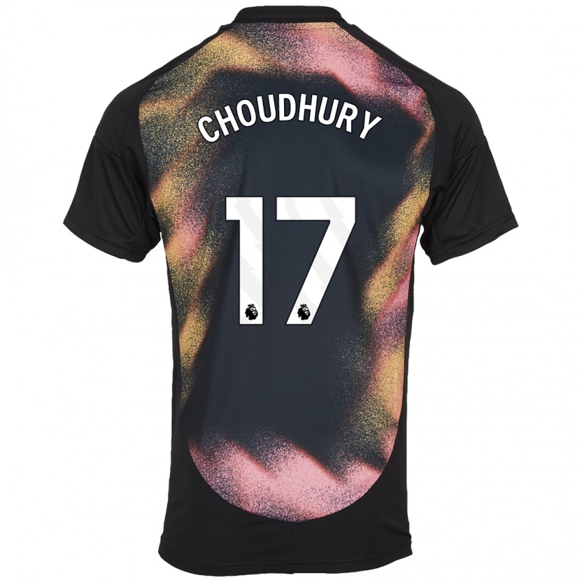 Mujer Camiseta Hamza Choudhury #17 Negro Blanco 2ª Equipación 2024/25 La Camisa Argentina