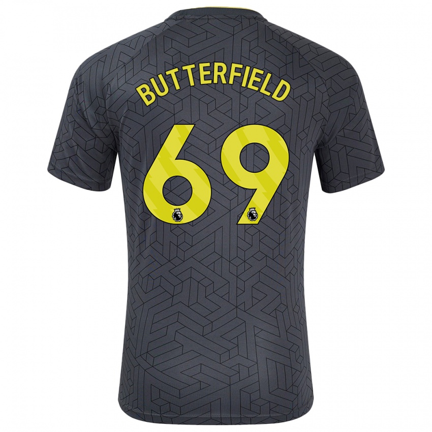 Mujer Camiseta Luke Butterfield #69 Negro Amarillo 2ª Equipación 2024/25 La Camisa Argentina