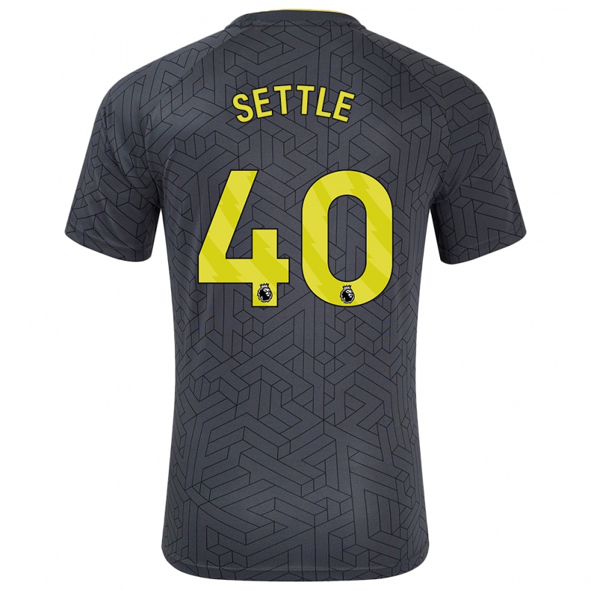 Mujer Camiseta Macy Settle #40 Negro Amarillo 2ª Equipación 2024/25 La Camisa Argentina