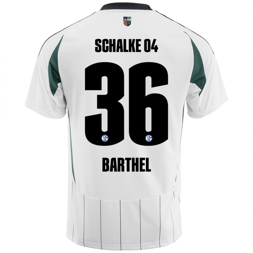 Mujer Camiseta Niklas Barthel #36 Blanco Verde 2ª Equipación 2024/25 La Camisa Argentina