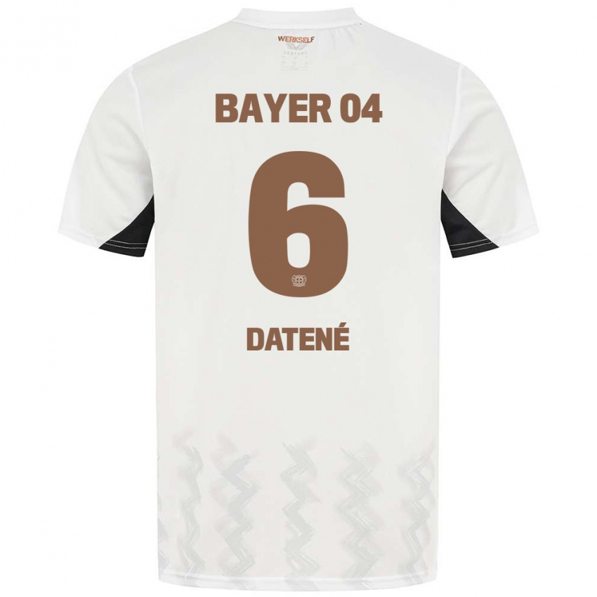 Mujer Camiseta Elia Datené #6 Blanco Negro 2ª Equipación 2024/25 La Camisa Argentina