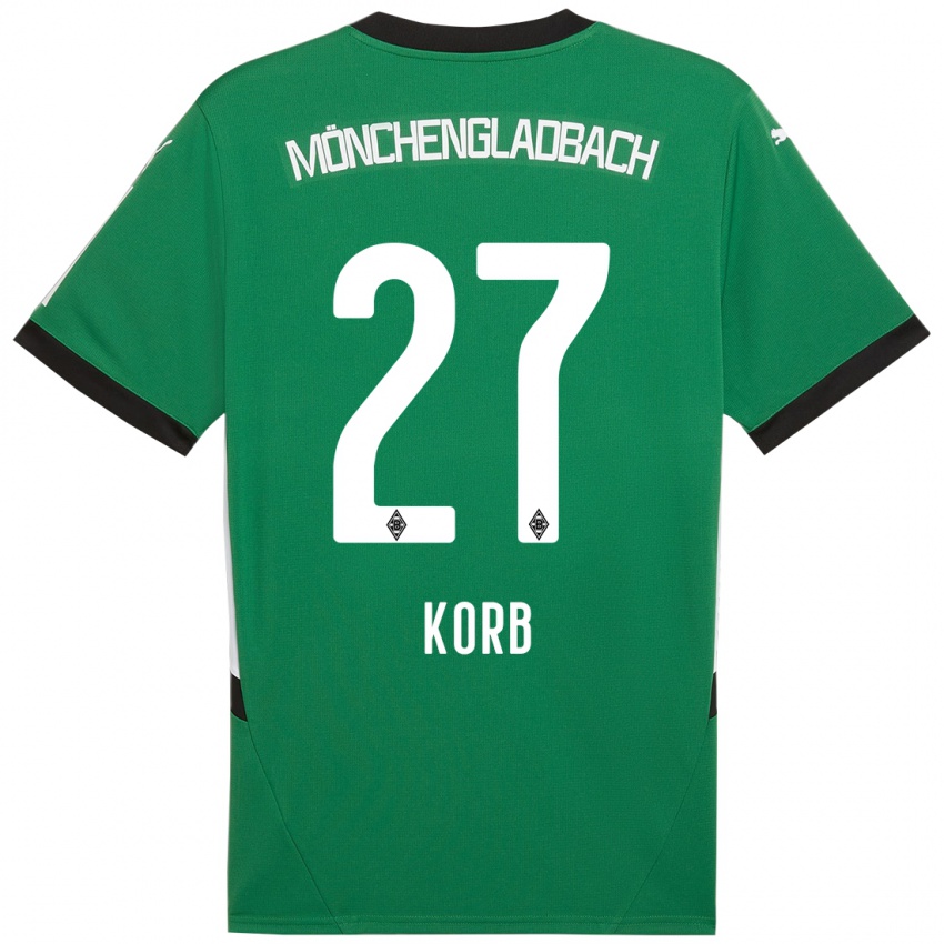 Mujer Camiseta Julian Korb #27 Verde Blanco 2ª Equipación 2024/25 La Camisa Argentina