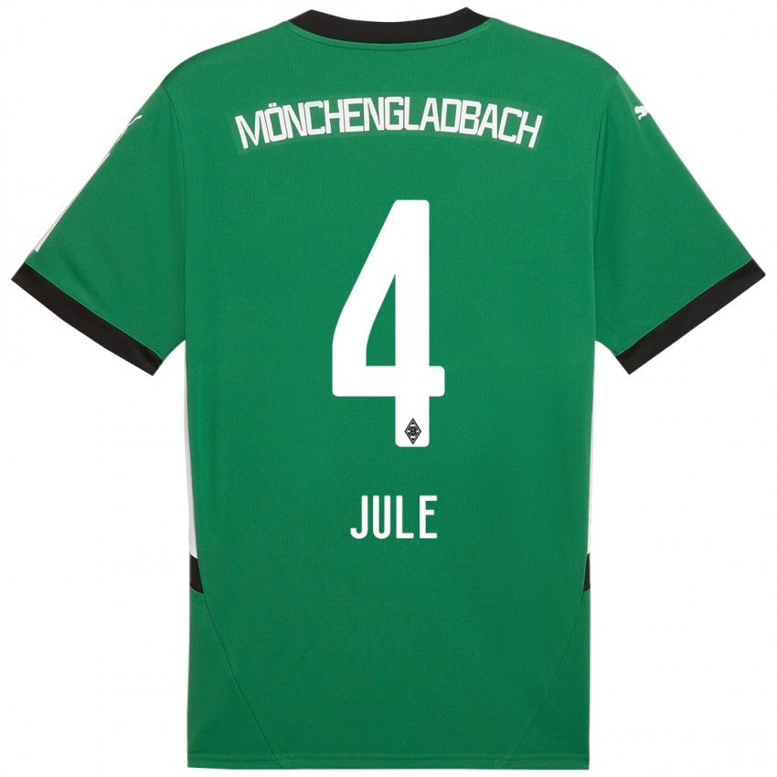 Mujer Camiseta Jule Dallmann #4 Verde Blanco 2ª Equipación 2024/25 La Camisa Argentina