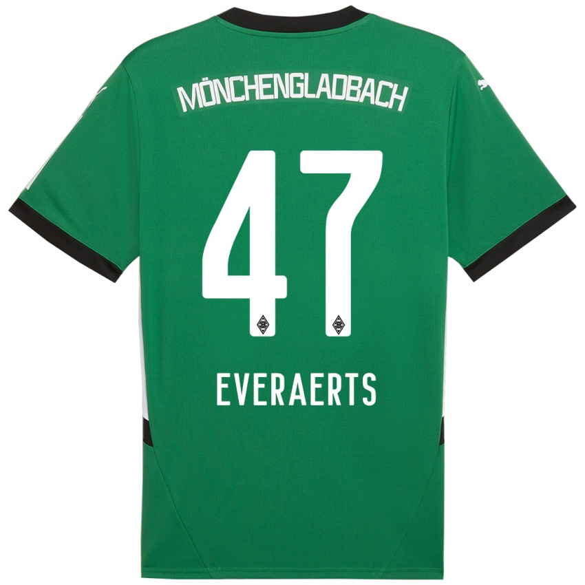 Mujer Camiseta Kim Everaerts #47 Verde Blanco 2ª Equipación 2024/25 La Camisa Argentina