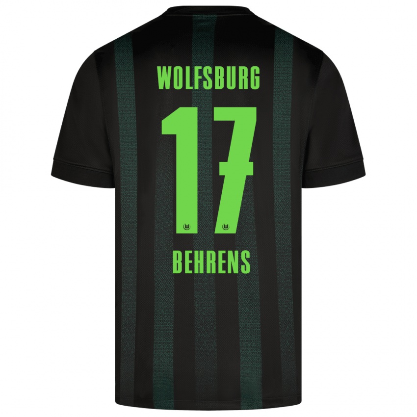 Mujer Camiseta Kevin Behrens #17 Verde Oscuro 2ª Equipación 2024/25 La Camisa Argentina