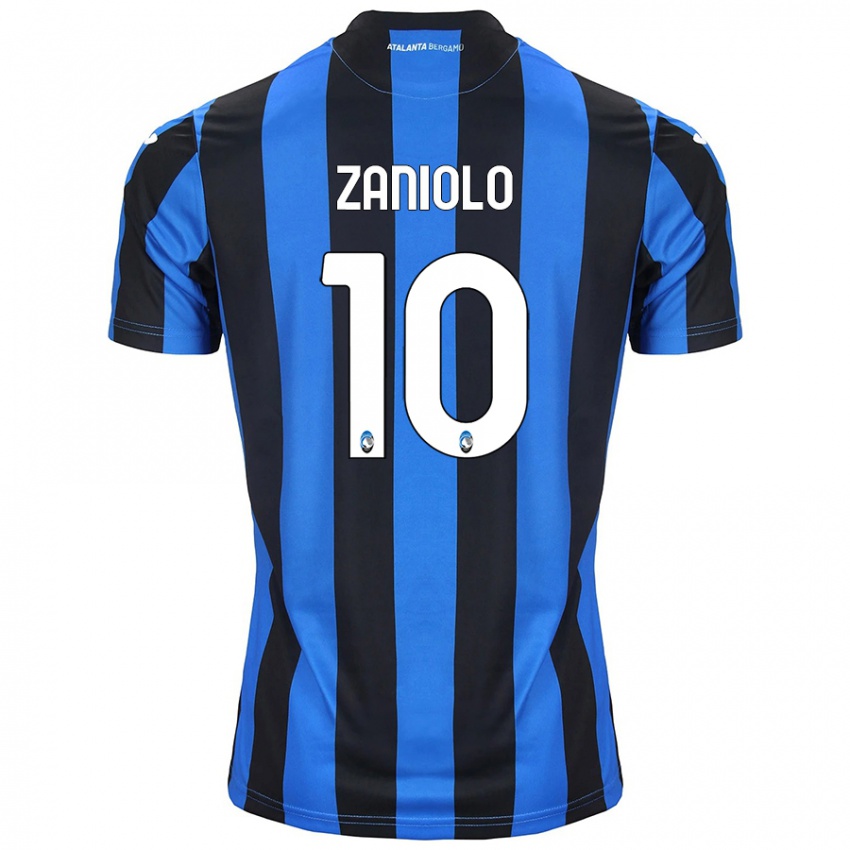 Niño Camiseta Nicolo Zaniolo #10 Azul Negro 1ª Equipación 2024/25 La Camisa Argentina