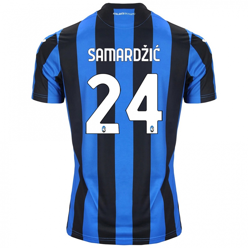 Niño Camiseta Lazar Samardžić #24 Azul Negro 1ª Equipación 2024/25 La Camisa Argentina