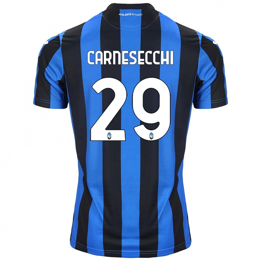 Niño Camiseta Marco Carnesecchi #29 Azul Negro 1ª Equipación 2024/25 La Camisa Argentina