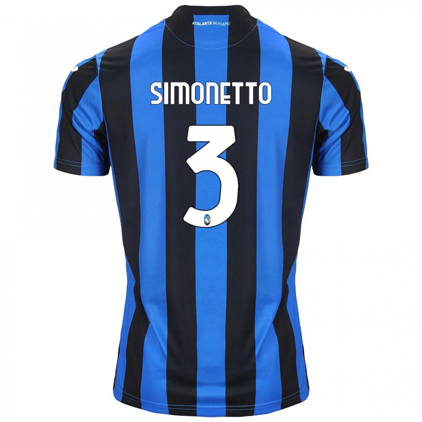 Niño Camiseta Federico Simonetto #3 Azul Negro 1ª Equipación 2024/25 La Camisa Argentina