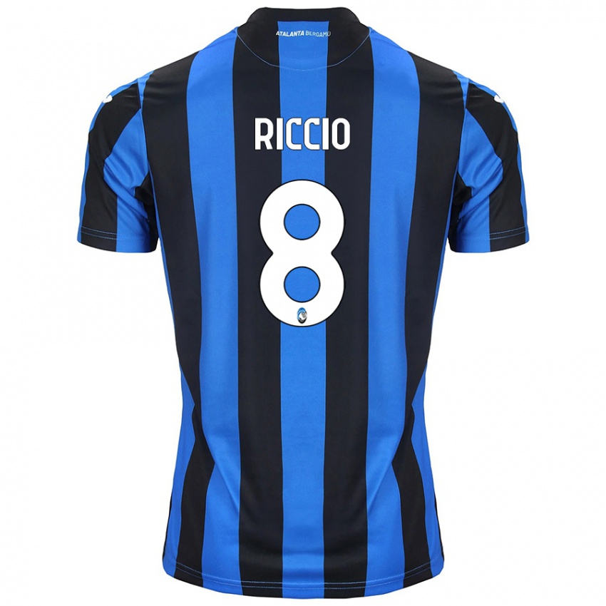 Niño Camiseta Lorenzo Riccio #8 Azul Negro 1ª Equipación 2024/25 La Camisa Argentina