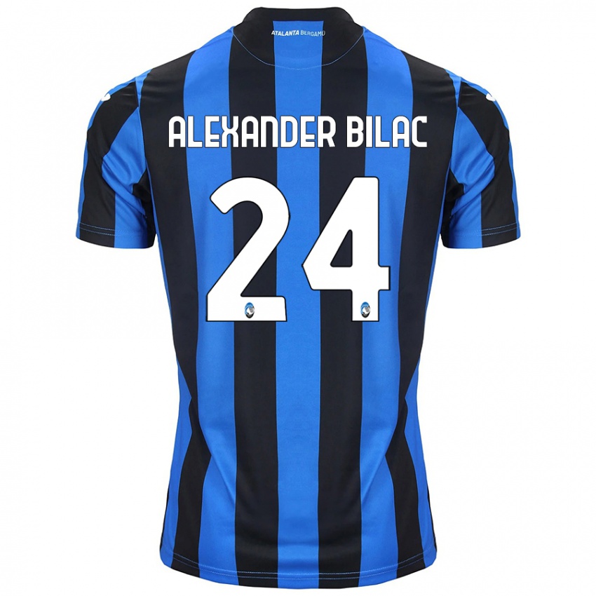 Niño Camiseta Max Alexander Bilac #24 Azul Negro 1ª Equipación 2024/25 La Camisa Argentina