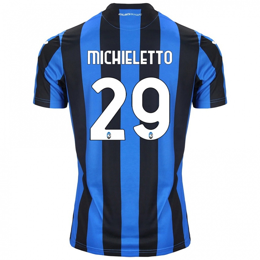 Niño Camiseta Andrea Michieletto #29 Azul Negro 1ª Equipación 2024/25 La Camisa Argentina